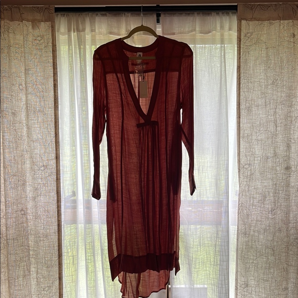 LAWLESS Red Long Sleeve Plunge Cocktail Dress